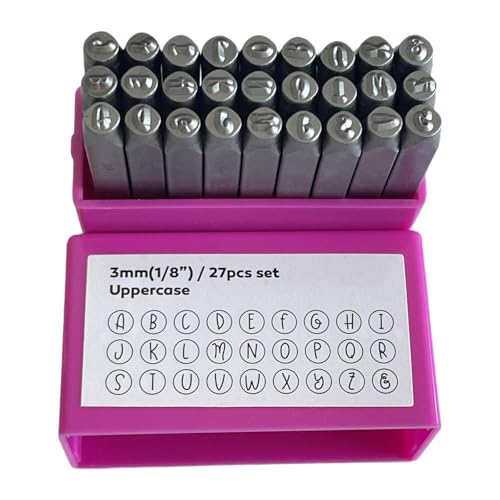 kowaku Metall -Stempel -Set Stahlmarken, Profi, Portale, Schmuck 3 mm für Holzhand -Stempelprojekte Lederschmuck herstellen, Rosa Großbuchstaben kowaku Metall -Stempel -Set Stahlmarken, Profi, Portale, Schmuck 3 mm für Holzhand -Stempelprojekte Lederschmuck herstellen, Rosa Großbuchstaben von kowaku