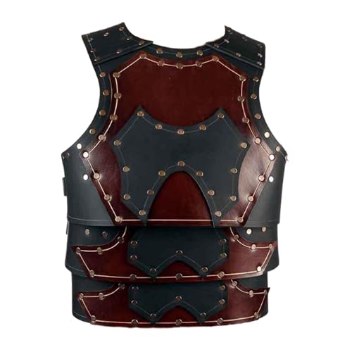 kowaku Mittelalterliche Brustarmarmanlagen Weste Rüstungstrust Guards Retro Design Knight Brustplattenkostüm Kostüm für Rollenspiele Halloween, Braun Schwarz von kowaku