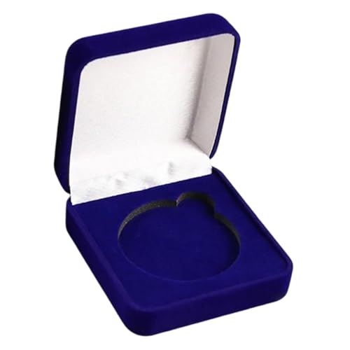 kowaku Münzpräsentation Display Box, Velvet Challenge Storage Box Hülle, Abzeichenkollektion Hülle für Schmuck, Blau von kowaku