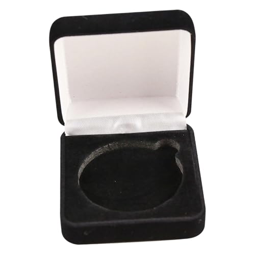 kowaku Münzpräsentation Display Box, Velvet Challenge Storage Box Hülle, Abzeichenkollektion Hülle für Schmuck, Schwarz von kowaku