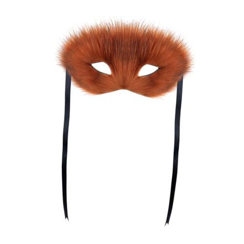 kowaku Pelzfuchs Gesichtsmaske Foto -Requisite Gesichtsmaske für Kostümkleid Maskerade Ostern Frauen, Braun von kowaku