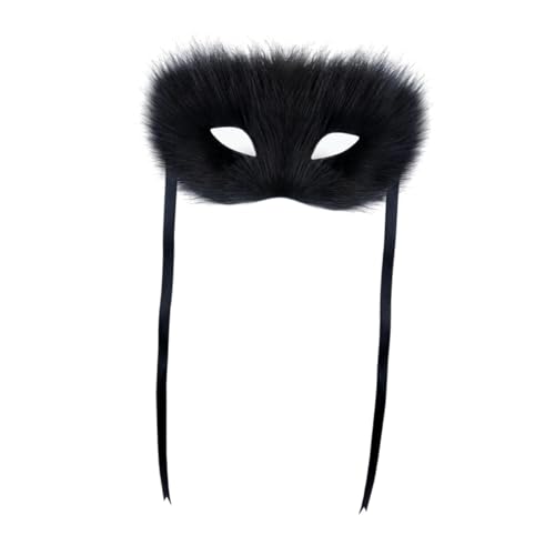 kowaku Pelzfuchs Gesichtsmaske Foto -Requisite Gesichtsmaske für Kostümkleid Maskerade Ostern Frauen, Schwarz von kowaku