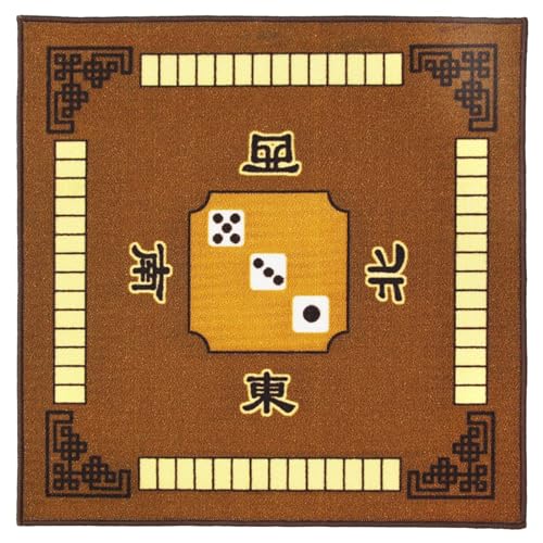 kowaku Quadratische Tischdecke, Brettunterlage, Brettspielmatte, rutschfeste Mahjongg-Matte, Mahjong-Zubehör, Tischdecke für Karten zu Hause, 78 x 78 cm, braun von kowaku