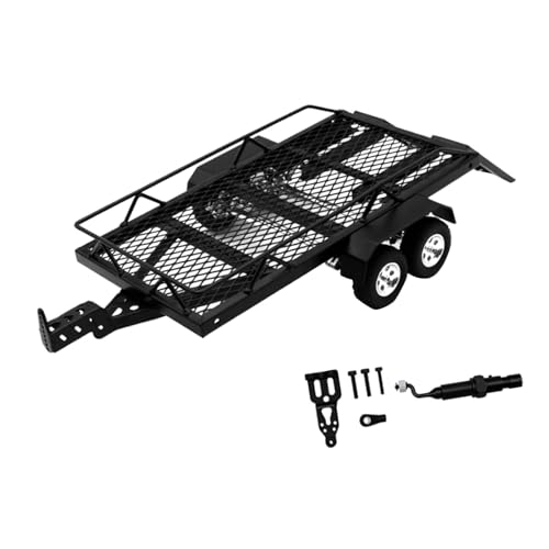 kowaku RC Anhänger mit Hakenkupplung Pritsche Rettungsanhänger Doppelachse Metall für Fcx18, Style B kowaku RC Anhänger mit Hakenkupplung Pritsche Rettungsanhänger Doppelachse Metall für Fcx18, Style B von kowaku