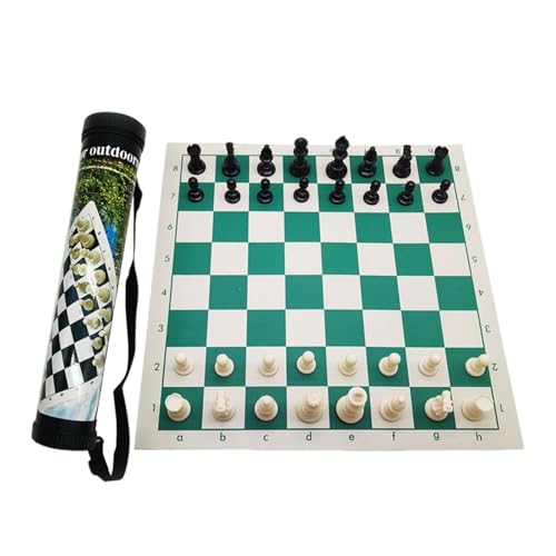 kowaku Schachspiel, Roll-up-Schachbrett-Set, tragbare Reisebrettspiele für Kinderturniere, 35cmx8cmx8cm von kowaku