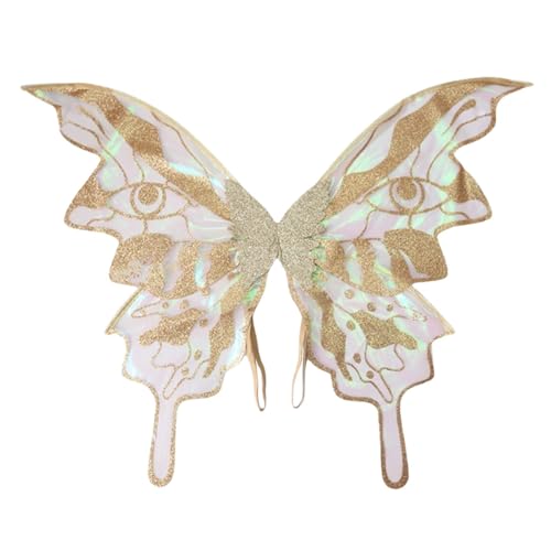 kowaku Schmetterlingsflügel-Feenkostüm-Zubehör für Aufführungen, Feiertags-Foto-Requisiten, Gold von kowaku