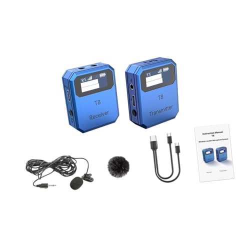 kowaku Schnurloses Halsbandmikrofon-Set, Geräuschunterdrückung, Typ C, Aufladen für die Kamera, Blau kowaku Schnurloses Halsbandmikrofon-Set, Geräuschunterdrückung, Typ C, Aufladen für die Kamera, Blau von kowaku