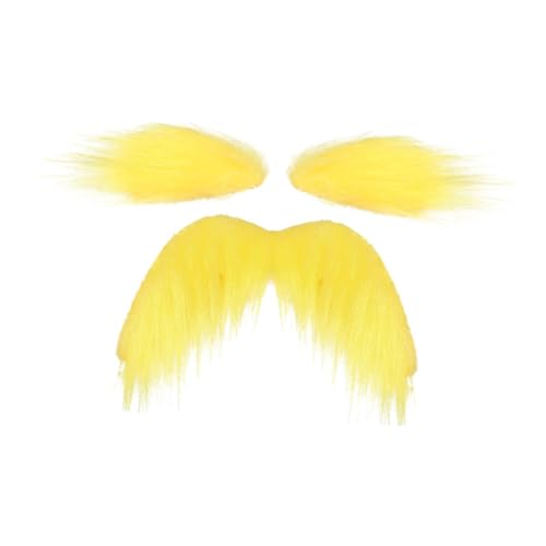 kowaku Schnurrbart Augenbrauen Kostüm Dekor Halloween Bart für Maskerade Weihnachten, Gelb von kowaku