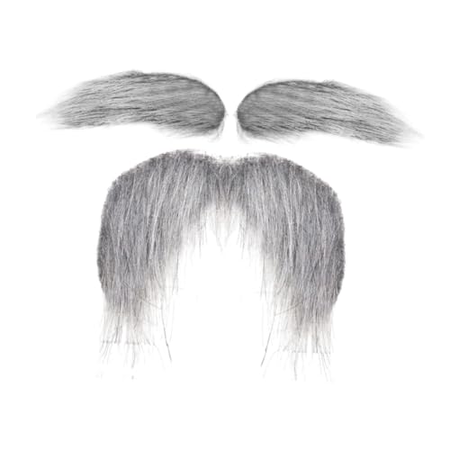 kowaku Schnurrbart Augenbrauen Kostüm Dekor Halloween Bart für Maskerade Weihnachten, Grau kowaku Schnurrbart Augenbrauen Kostüm Dekor Halloween Bart für Maskerade Weihnachten, Grau von kowaku