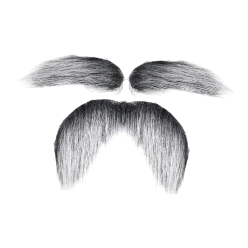 kowaku Schnurrbart Augenbrauen Kostüm Dekor Halloween Bart für Maskerade Weihnachten, Grau-weiß kowaku Schnurrbart Augenbrauen Kostüm Dekor Halloween Bart für Maskerade Weihnachten, Grau-weiß von kowaku