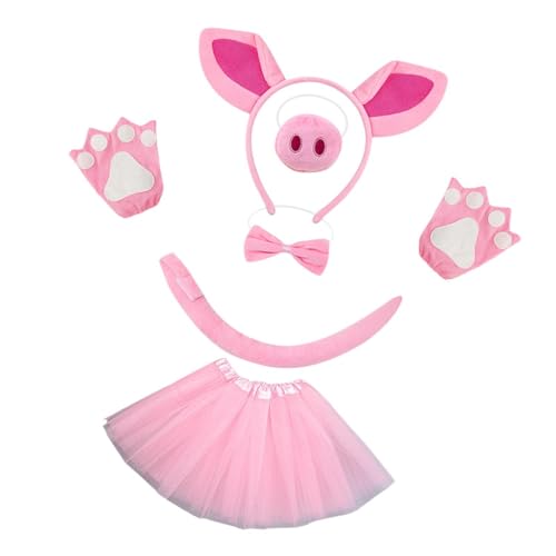 kowaku Schwein-Kostüm-Outfit-Handschuhe für Bühnenshows, Anziehpartys, Halloween, Rosa Rock kowaku Schwein-Kostüm-Outfit-Handschuhe für Bühnenshows, Anziehpartys, Halloween, Rosa Rock von kowaku