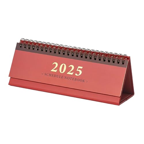 kowaku Tischkalender 2025 – läuft von Januar 2025 bis Dezember 2025 – Kleiner 2025 Flip-Desktop-Kalender, Rot von kowaku