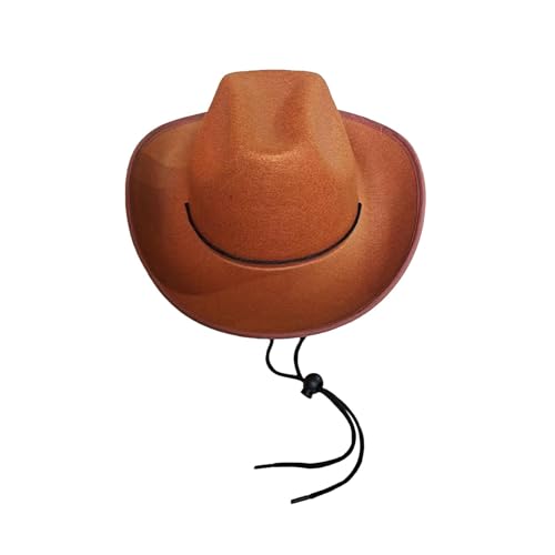 kowaku Western Cowboy Hut Cowgirl Hut Breite Krempe Kappe Mode Gentleman Jazz Hüte Kostüm Zubehör PU Hüte für Karneval Club Bar von kowaku