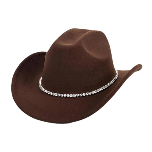 kowaku Western Cowboyhut Fedora Hut für Musik Festival Erwachsene Kostüm, Kaffee von kowaku