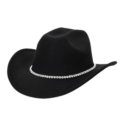 kowaku Western Cowboyhut Fedora Hut für Musik Festival Erwachsene Kostüm, Schwarz von kowaku