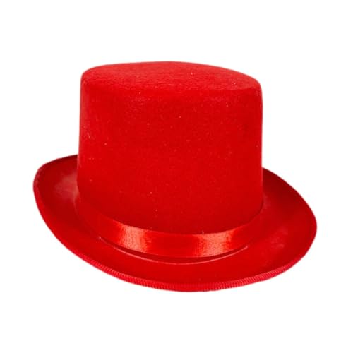 kowaku Zylinder mit flachem Oberteil, modisch, Halloween, für Feiertage, Nachtclub, Cosplay, Rollenspiele, Rot kowaku Zylinder mit flachem Oberteil, modisch, Halloween, für Feiertage, Nachtclub, Cosplay, Rollenspiele, Rot von kowaku