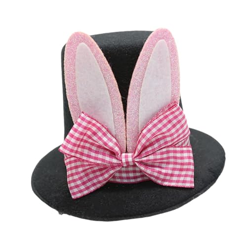 kowaku Zylinderhut, Haarspange, Kopfschmuck, Mini-Hut, Haarnadel für Festivals, Bühnenauftritte, Rosa Und Weiße Schleife kowaku Zylinderhut, Haarspange, Kopfschmuck, Mini-Hut, Haarnadel für Festivals, Bühnenauftritte, Rosa Und Weiße Schleife von kowaku