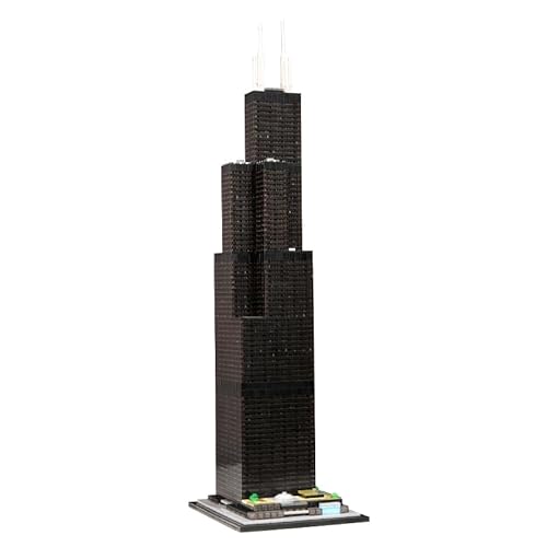 kowkis Chicago Willis Tower Bausets im Maßstab 1:800, weltberühmtes architektonisches Modell-Set, Sears Tower MOC, 1:800 Maßstab, Architektur, Bausets, Ideen, Geschenke für Erwachsene (2847 Teile) von kowkis
