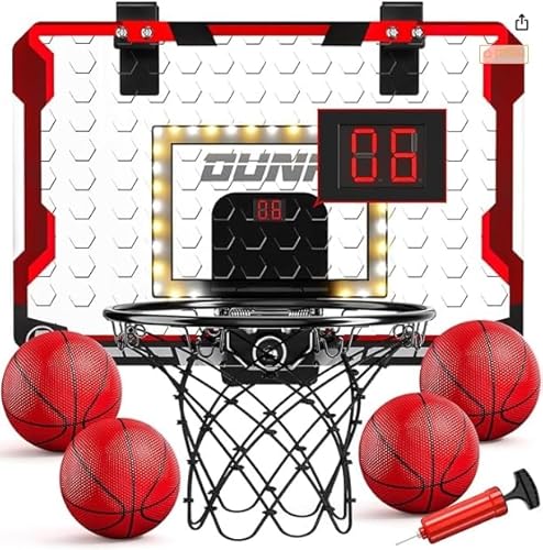 kramow Basketball Hoop Indoor für Kinder, Mini Basketball Hoop mit Elektronischer Anzeigetafel, 2 Bälle, an der Wand befestigte Spiele Sport Spielzeug Geschenke für Alter 3 5 6 7 8 9 10 12 Jahre alte kramow Basketball Hoop Indoor für Kinder, Mini Basketball Hoop mit Elektronischer Anzeigetafel, 2 Bälle, an der Wand befestigte Spiele Sport Spielzeug Geschenke für Alter 3 5 6 7 8 9 10 12 Jahre alte von kramow