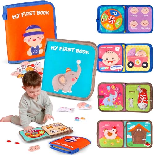 kramow Busy Board 1 Jahre, 2 Baby Quiet Busy Book ab 1 Jahre, Montessori Spielzeug Kleinkind, Activity Board ab 2 Jahre, Kinderspielzeug Baby Spielzeug Geschenk Mädchen Jungen von kramow