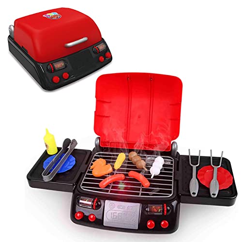 kramow Küchen Spielzeug 3 Jahre Mädchen Junge,Lebensmittel Spielzeug,Küche Kinder,Essen Spielzeug,Kinderküche Spielzeug mit Licht Ton Dampf(Barbecue) von kramow