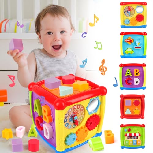 kramow Musikspielzeug Baby Spielzeug 1 Jahr 2 Jahren Junge Mädchen,Lernspielzeug,Entdeckerwürfel mit Licht und Musik von kramow