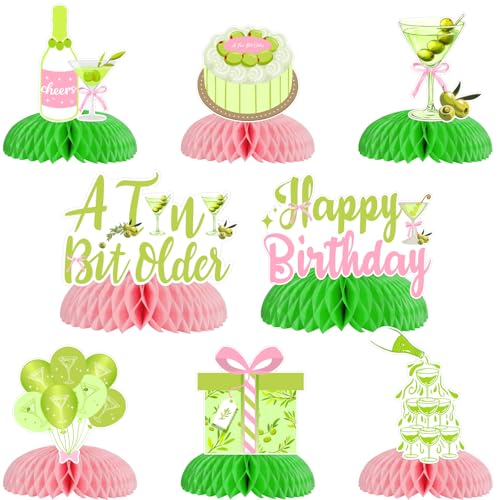 kreat4joy A Tini Bit Older Birthday Dekoration, 8pcs Martini Geburtstag Dekoration Honeycomb Centerpiece Happy Birthday Tischdekoration für Martini Cocktail Geburtstag Party Dekoration kreat4joy A Tini Bit Older Birthday Dekoration, 8pcs Martini Geburtstag Dekoration Honeycomb Centerpiece Happy Birthday Tischdekoration für Martini Cocktail Geburtstag Party Dekoration von kreat4joy