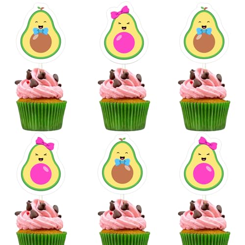 kreat4joy Avocado-Dekorationen zum Enthüllen, 24 Stück, Obst-Avocado-Cupcake-Topper, Heilige Guacamole, Party-Kuchendekorationen für Jungen, Mädchen, Fiesta, Baby, Geschlecht enthüllen, kreat4joy Avocado-Dekorationen zum Enthüllen, 24 Stück, Obst-Avocado-Cupcake-Topper, Heilige Guacamole, Party-Kuchendekorationen für Jungen, Mädchen, Fiesta, Baby, Geschlecht enthüllen, von kreat4joy