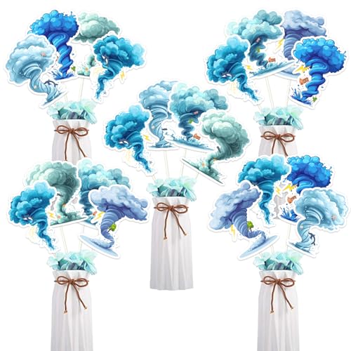 kreat4joy Tornado Party Dekoration Junge, 24pcs Tornado Tisch Mittelstück Stick Blau Sturm Wolke Tischdekoration für Wetter Two Nado 2. Geburtstag Babyparty Dekoration kreat4joy Tornado Party Dekoration Junge, 24pcs Tornado Tisch Mittelstück Stick Blau Sturm Wolke Tischdekoration für Wetter Two Nado 2. Geburtstag Babyparty Dekoration von kreat4joy