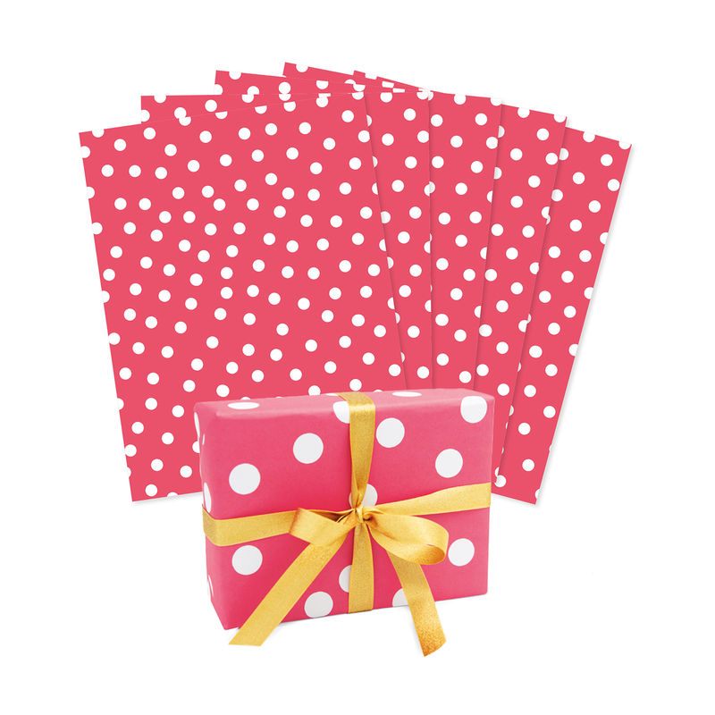 Geschenkpapier PUNKTE 5er-Set in candy pink von krima & isa