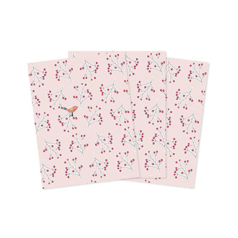 Geschenkpapier WEIHNACHTSBEEREN (67x49 cm) 3er-Set in bunt von krima & isa