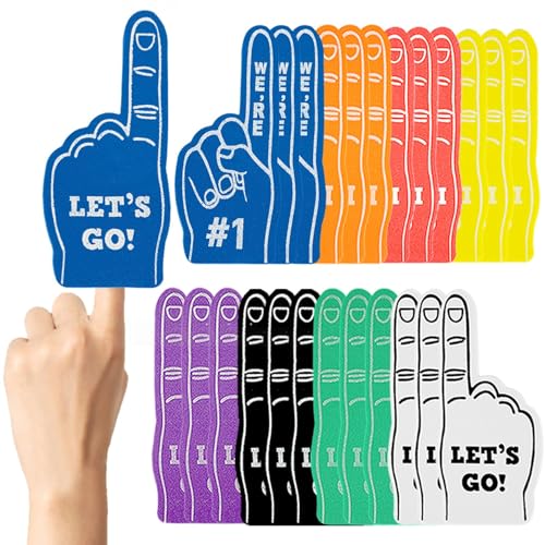 ktxaby 24 Pcs Mini Schaumstoff Finger, wir sind #1 Sport Fan Schaumstoff Finger, 8 Farben Schaumstoff Hand Finger Cheerleader Geschenke für Sport Hand Themed Party Basketball Baseball Fußball ktxaby 24 Pcs Mini Schaumstoff Finger, wir sind #1 Sport Fan Schaumstoff Finger, 8 Farben Schaumstoff Hand Finger Cheerleader Geschenke für Sport Hand Themed Party Basketball Baseball Fußball von ktxaby