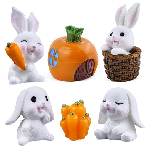 7Pack Kaninchen Figuren Kuchen Topper, Ostern Mini Hasen Charaktere Spielzeug Miniatur Fee Garten Schreibtisch Dekorationen, Geburtstag Baby Dusche Party Favorit für Kinder Kleinkinder 7Pack Kaninchen Figuren Kuchen Topper, Ostern Mini Hasen Charaktere Spielzeug Miniatur Fee Garten Schreibtisch Dekorationen, Geburtstag Baby Dusche Party Favorit für Kinder Kleinkinder von kukifun