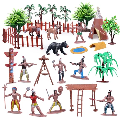 kukifun 31-teiliges Native American Dorf-Set, Figuren Zubehör wie Tipi, Totempfahl, Zaun, Tiere & Bäume für kulturelle Bildung & Schulprojekte kukifun 31-teiliges Native American Dorf-Set, Figuren Zubehör wie Tipi, Totempfahl, Zaun, Tiere & Bäume für kulturelle Bildung & Schulprojekte von kukifun