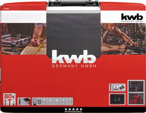 Kwb 370660 Werkzeugkoffer bestückt 80teilig von kwb