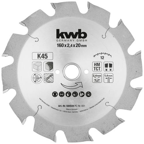 Kwb 584544 Kreissägeblatt 160 x 16mm 1St. von kwb