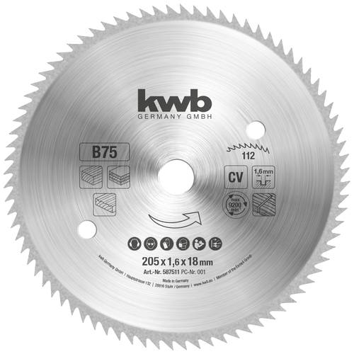 Kwb 587511 Kreissägeblatt 205 x 18mm 1St. von kwb