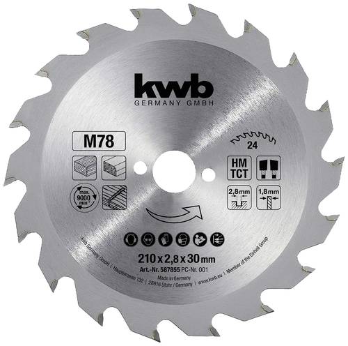 Kwb 587855 Kreissägeblatt 210 x 30mm 1St. von kwb