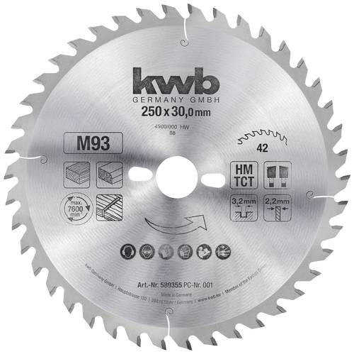 Kwb 589355 Kreissägeblatt 250 x 30mm 1St. von kwb