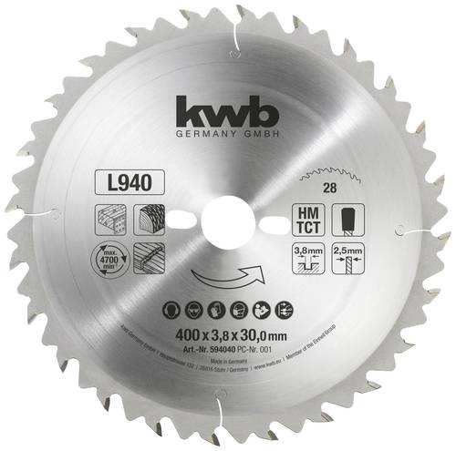 Kwb 594040 Kreissägeblatt 400 x 30mm 1St. von kwb