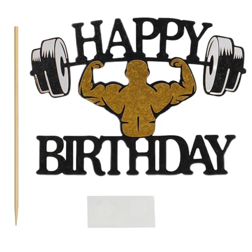 Tortenaufsatz zum 18. Geburtstag, Fitness-Tortenaufsatz, schwarzer Glitzer, Gewichtheben, Silhouette für Bodybuilder und Sportler, Geburtstagspartys, Sport- und Fitnessbegeisterte, Dekoration Tortenaufsatz zum 18. Geburtstag, Fitness-Tortenaufsatz, schwarzer Glitzer, Gewichtheben, Silhouette für Bodybuilder und Sportler, Geburtstagspartys, Sport- und Fitnessbegeisterte, Dekoration von kwinfei