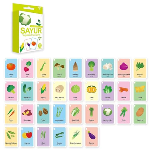 33pcs Zweisprachige Lernkarten Für Kinder Mit Indonesischen Und Englischen Tiervokabeln Tränenresistente Flitzkarten Set Set von kwoifioy