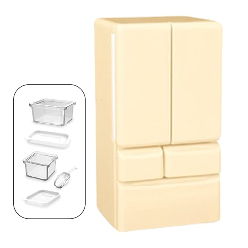 Plastik Miniatur Kühlschrankmodell Figur Spielzeug Für Kinder So Tun Spiele Spiel 1/12 Dollhouses Szene Display Dekoration von kwoifioy