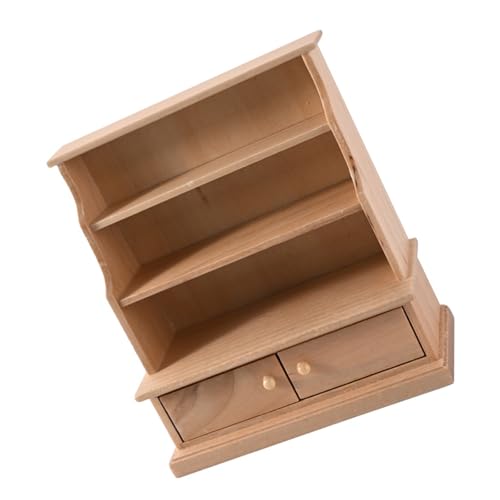kwoifioy Antike Miniatur Bücherregal 1/12 Skala Holzausstellungsschrank Für Puppenhäuser Sammler Geschenk Miniatur Holz Bücherregal Vintage Vintage von kwoifioy