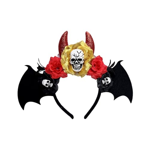 kwoifioy Halloween Schädel Blumenhaarband Mit Verstellbarem Elastischen Band Für Erwachsene Kids Accessoires Schädel Haarband Für Cosplay kwoifioy Halloween Schädel Blumenhaarband Mit Verstellbarem Elastischen Band Für Erwachsene Kids Accessoires Schädel Haarband Für Cosplay von kwoifioy