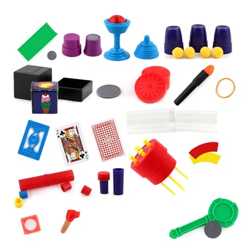 kwoifioy Kinder Magische Illusionstricks Mit Accessoires Und Zauberstab Und Lustiger Bildungsspielzeug Für Kleine Magier von kwoifioy