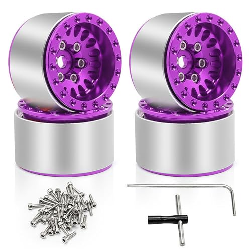 kwoifioy Packung Mit 4 Beadlock Rädern Für 1/18 Fernbedienungscrawler Modelle Wie TRX4M Und SCX24 von kwoifioy