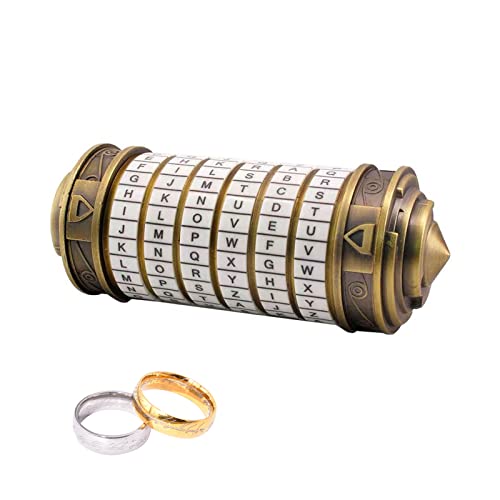 Da Vinci Code Mini-Cryptex-Schloss, Kleines Kryptex,Geld Puzzle Box Schloss Ring Halter,für Jahrestag Valentinstag geheimnisvolle Geburtstagsgeschenke für Familie und Freunde (Weiss) von kyaoayo
