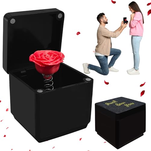 Rote Rosen in einer Box, Mittelfinger-Geschenke, Finger in einer Box, Streich-Box, Fingergeschenke, Überraschungs-Finger-Überraschungsbox, interessante Fingerüberraschungs-Geschenkbox für Valentinstag von kykake