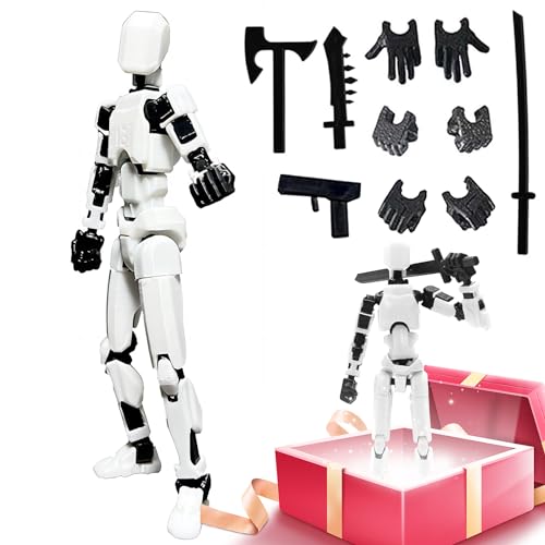 Titan 13 Roboter 3D gedruckt Robo 13 bewegliche Actionfiguren-Set für Sammler Desktop-Dekorationen, Schwarz Grün/Rot Schwarz (Montage abgeschlossen) von kykake